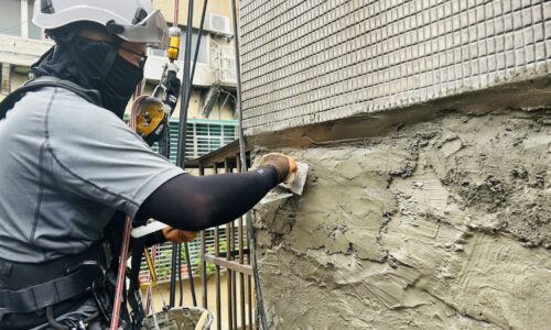 －台北 新北 高空 蜘蛛人 作業｜雨遮維修｜外牆防水｜外牆清洗｜外牆修繕｜磁磚剝落修繕